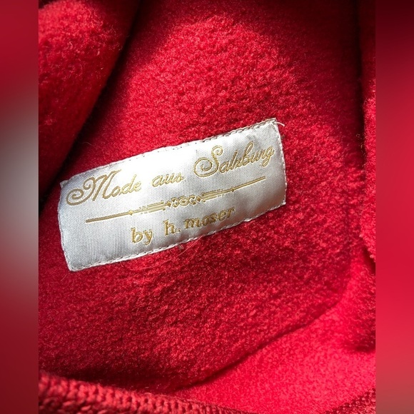 H. Moser Salzburg Pure wool red jacket, size large. - Picture 5 of 8